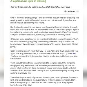 GIVEAWAY! Supernatural Cycle of Blessing!